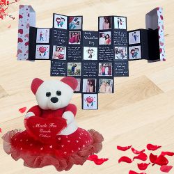 Exclusive Pop Out Heart Personalized Card with a Hearty Teddy to India