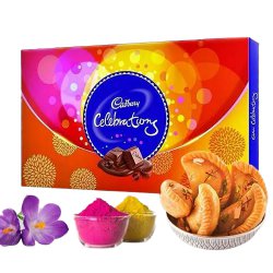 Fabulous Haldiram Gujiya n Assorted Cadbury Chocolates for Holi Gift