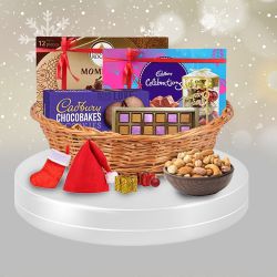 Delightful Chocolates N Decorations Basket for Christmas to India