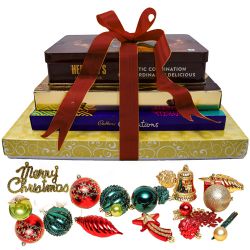 Special 4 Tier Chocolate Tower with Xmas Decorations to Hariyana