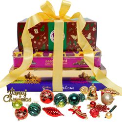 Blissful 4 Tier Christmas Chocolate Tower N Decorative Combo to Alwaye