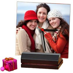 Stunning Personalized Wooden Photo Frame with Clock for Christmas to Alwaye