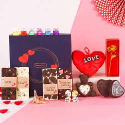 Marvelous Hamper of Chocolaty Treats with Golden Rose N Assortments to India