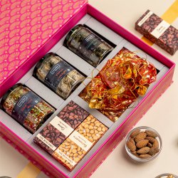 Classic Hamper of Flavored Mukhwas with Chocolates  N  Nuts