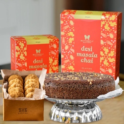Remarkable Taazgi Hamper of Desi Chai N Snacks to India