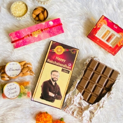 Designer Rakhi N Chocolates Personalized Hamper