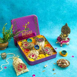 Lotus Potli Treasures With Assorted Dry Fruits to India