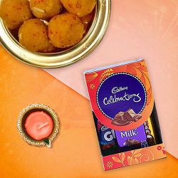 Festive Delights  Diya, Laddu And Chocolate to Balasore