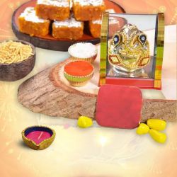 Ganesha, Sweets And Diya Hamper