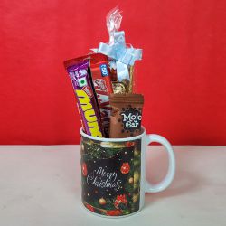 Chocolate Cheer  Festive Mug N Chocolaty Treats to Tirur