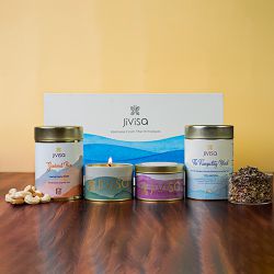 Tranquil Trio  Candles with Nuts N Tea to Perintalmanna