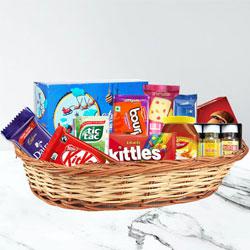 Generous Food Basket fill with Lip Smacking Food Items to India