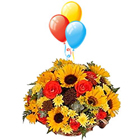 Radiant Mixed Flower Bouquet with Balloons to Ambattur