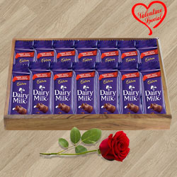 Cadbury Dairy Milk with a Red Rose for your Valentine