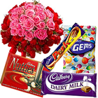Brilliant Rose Bouquet with Assorted Cadbury Chocolates