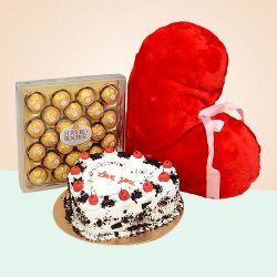 Hearty Cake N Cushion with Ferrero Rocher to Marmagao