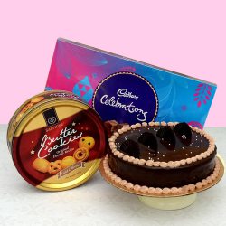 Delectable Combo of Cadbury Celebration N Cake with Butter Cookies to Rajamundri