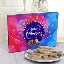 Kaju Katli from Haldiram / Reputed Shop with Cadbury Celebration Pack to Alwaye