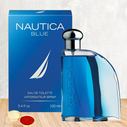 Smelling Best with Nautica Blue EDT for Men with free Roli Tilak and Chawal