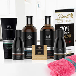 Exquisite Charcoal Mens Grooming Kit with Lindt Excellence Dark Chocolate to Lakshadweep