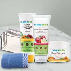 Affectionate Mamaearth Natural Face Care Kit with Soft Face Towel N Pouch to Irinjalakuda