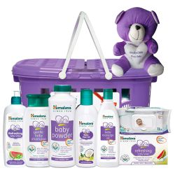 Fantastic Himalaya Baby Care Gift Set with Cute Teddy to Marmagao