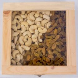 Delicious Cashew n Raisin in a Wooden Gift Box to India