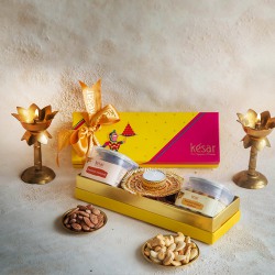 Finest Dried Fruits with Candle Gift Box from Kesar to India