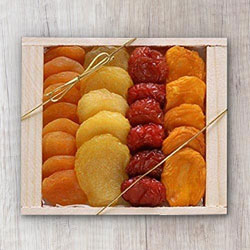 Mix Dried Fruits in Wooden Gift Box for Mothers Day to Lakshadweep
