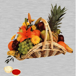 Fresh Fruits Basket 5 Kg with free Roli Tilak and Chawal