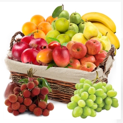 Toothsome Tempting Excellence Basket of 10 kg Fresh Fruits to Tirur