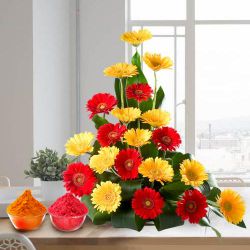 Charming bouquet of brightly hued  Gerberas