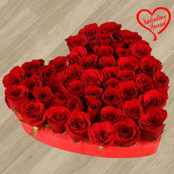 101 Exclusive Dutch Red Roses in Heart Shaped Arrangement to India