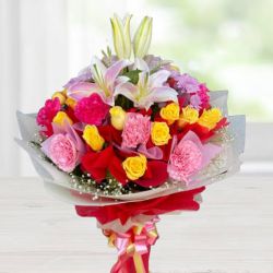 Artistic Arrangement of Assorted Flowers