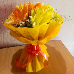 Fancy Yellow N Orange Asiatic Lilies Serenade to Tirur