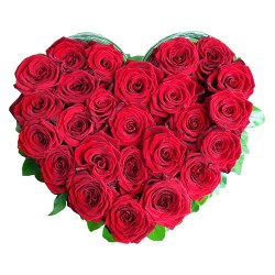 Exclusive Dutch Red Roses in Heart Shaped Arrangement to Marmagao