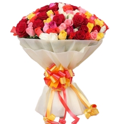 50 Mixed Colour Roses Bouquet