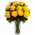 Luminous Collection of Yellow Roses in a Vase