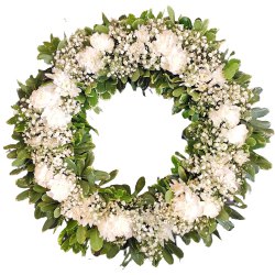 Seasonal Say Something Carnations Wreath to Rajamundri