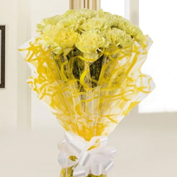 Visually Pure Passion Bouquet ofYellow Carnations