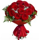 Dazzling Passionate Bouquet of 12 Roses to Punalur
