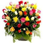 Lovely Basket of Roses in Mixed Colour