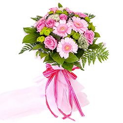 Fragrant Tenderness Gerberas and Roses Special Arrangement to Tirur