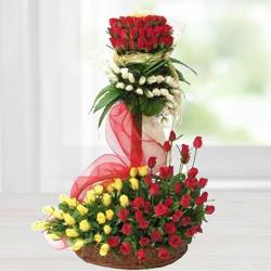 Outstanding Arrangement of Ravishing Roses to Marmagao
