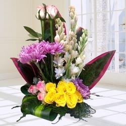 Beautiful Arrangement of Assorted Flowers to Sivaganga