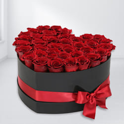 Wonderful Heart Shaped Box of Red Roses to Tirur