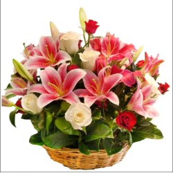 Ravishing Bouquet of Pink Lilies & Pink Roses
