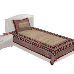 Admirable Jaipuri Print Single Bed Sheet N Pillow Cover Set to Punalur