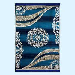 Smart-Looking Sky Blue Floral Carpet to Tirur