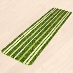 Awesome Green Soft Microfiber Anti Slip Bedside Runner to Marmagao
